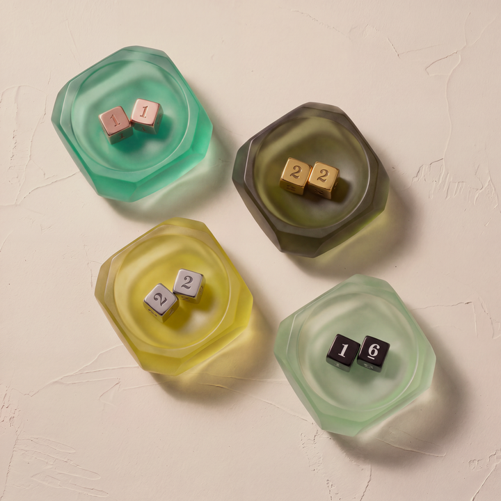 Faceted Glass Dice Dish - Made to Order