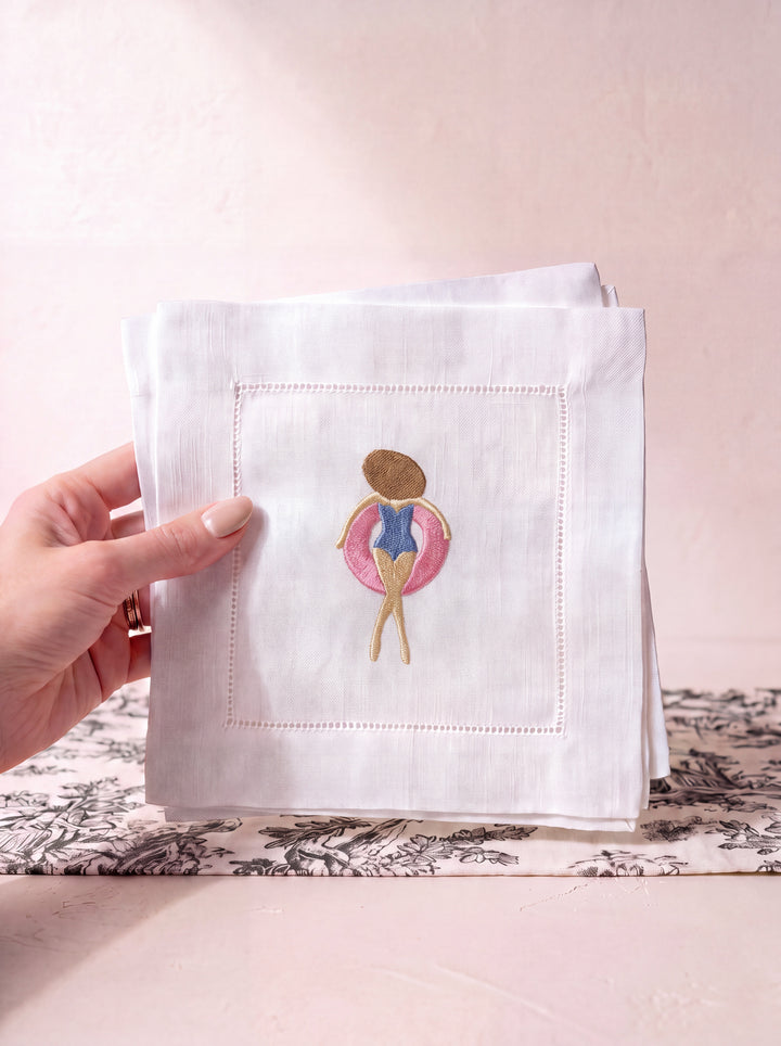 Italian Vacation Linen Cocktail Napkin Set